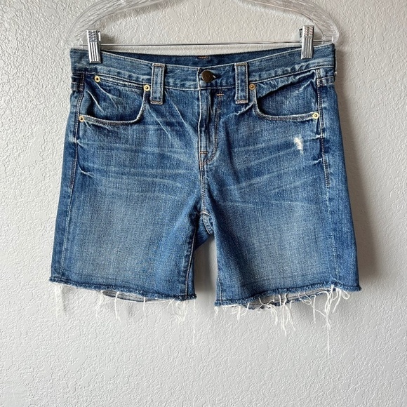 J. Crew cutoff raw hem distressed jean shorts - Picture 1 of 8